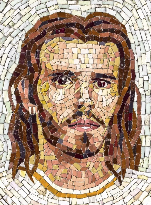 Framed Print : Jesus in Ancient Mosaic Print Framed Print : Jesus in Ancient Mosaic Print
