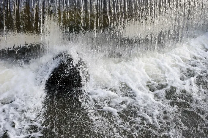 Framed Print : Water Jets on Rocks Print