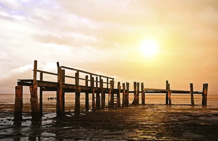 Framed Print : Jetty in the Evening Light Print Framed Print : Jetty in the Evening Light Print