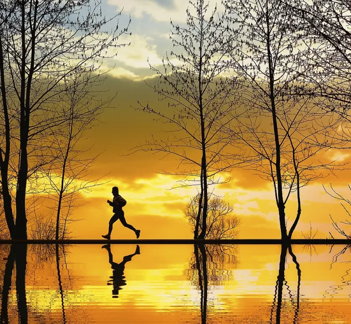 Framed Print : Jogging at Sunset Print Framed Print : Jogging at Sunset Print