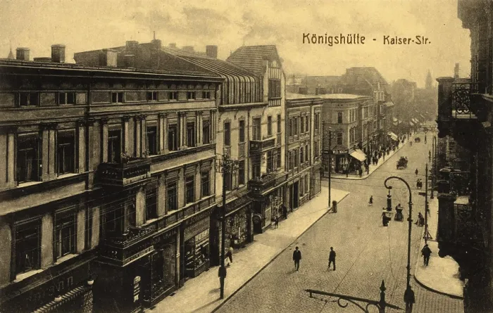 Framed Print : Historic Print of KaiserstraBe in Konigshutte, Upper Silesia, circa 1900 Framed Print : Historic Print of KaiserstraBe in Konigshutte, Upper Silesia, circa 1900