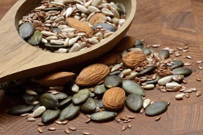 Framed Print : Almond Kernel and Seed Mix Print Framed Print : Almond Kernel and Seed Mix Print