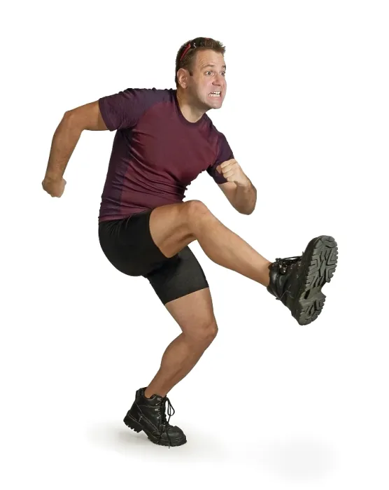 Framed Print : Kicking Man Print Framed Print : Kicking Man Print