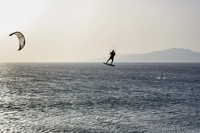 Framed Print : Kitesurfer Jumping Print, Tarifa, Spain Framed Print : Kitesurfer Jumping Print, Tarifa, Spain