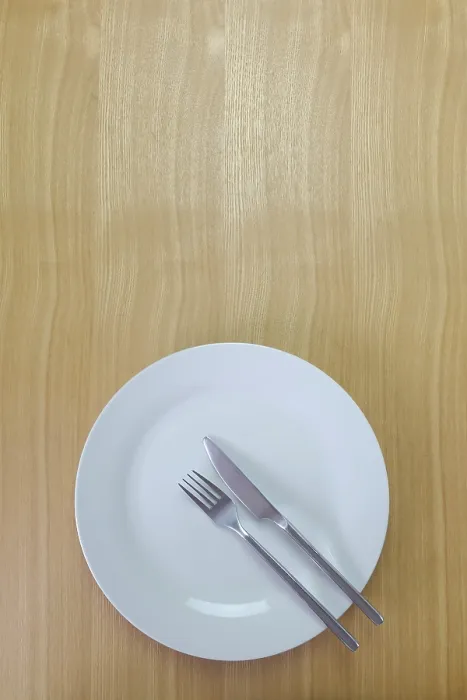 Framed Print : Tableware Print - Knife, Fork and Plate