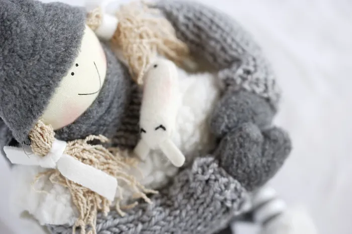 Framed Print : Knitted Doll Print Framed Print : Knitted Doll Print