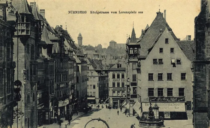 Framed Print : Nuremberg's KonigstraBe Print, circa 1910 Framed Print : Nuremberg's KonigstraBe Print, circa 1910