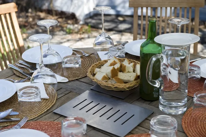 Framed Print : Outdoor Laid Table Print Framed Print : Outdoor Laid Table Print