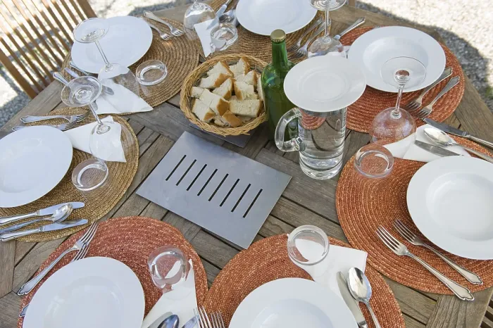 Framed Print : Outdoor Dining Table Setting Print Framed Print : Outdoor Dining Table Setting Print
