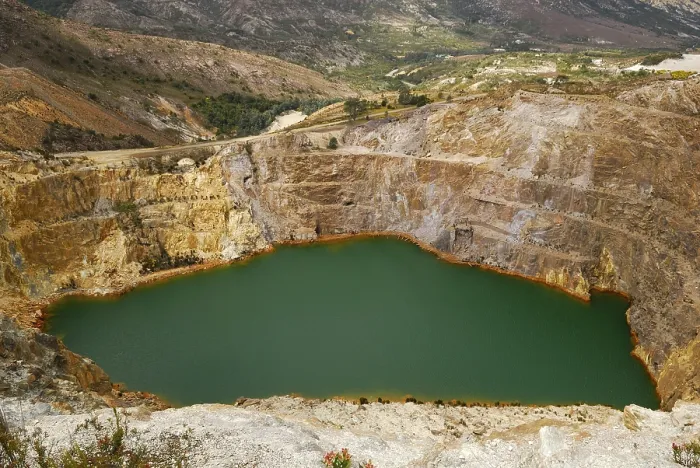 Framed Print : Lake in the Open Mining Print Framed Print : Lake in the Open Mining Print