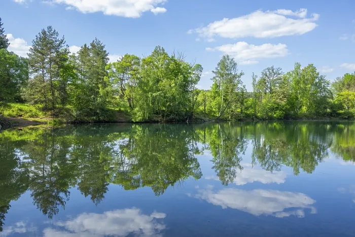 Framed Print : Lake with Reflection Print, Franconia, Bavaria Framed Print : Lake with Reflection Print, Franconia, Bavaria