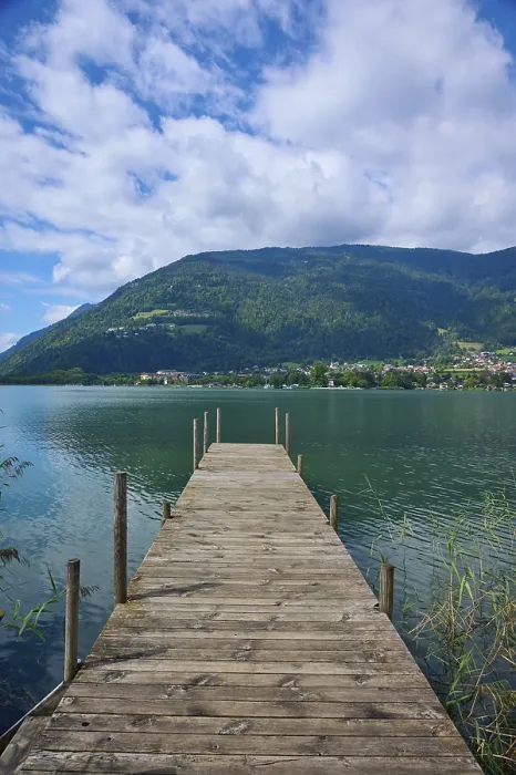 Framed Print : Lakeside, bathing jetty, summer Print - Ossiach, Austria Framed Print : Lakeside, bathing jetty, summer Print - Ossiach, Austria