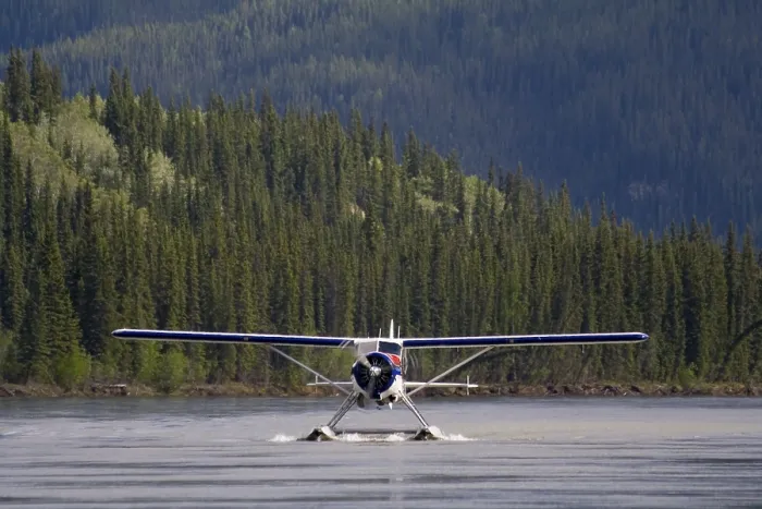 Framed Print : Landing Float Plane Print, Yukon Territory, Canada Framed Print : Landing Float Plane Print, Yukon Territory, Canada