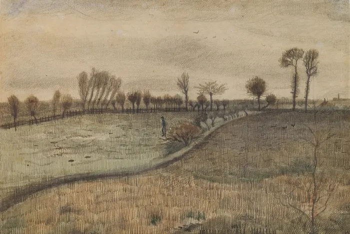 Framed Print : Vincent van Gogh's Landscape with Pollard Willows Print (c.1880) Framed Print : Vincent van Gogh's Landscape with Pollard Willows Print (c.1880)