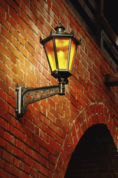 Framed Print : Lantern on the Red Brick Wall Print Framed Print : Lantern on the Red Brick Wall Print