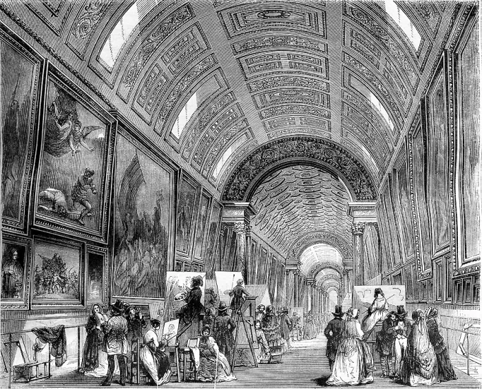 Framed Print : Vintage Print of Louvre Museum Study, 1844 Framed Print : Vintage Print of Louvre Museum Study, 1844