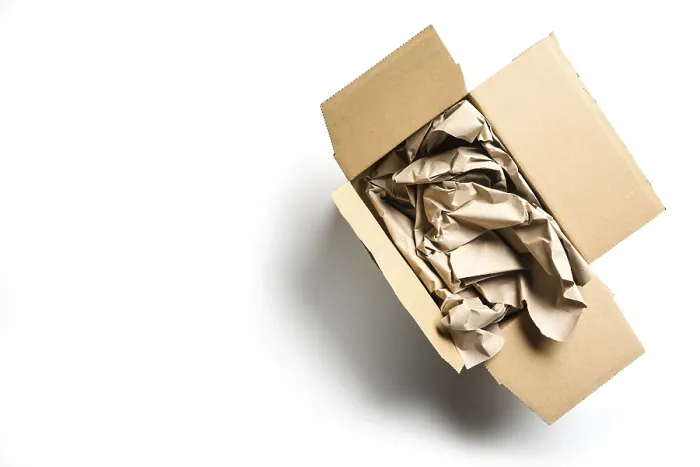 Framed Print : Large Packaging, Small Impact: Print on Natural Cardboard Framed Print : Large Packaging, Small Impact: Print on Natural Cardboard
