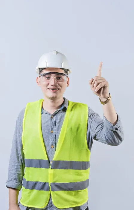 Framed Print : Latin Engineer Pointing Up Print Framed Print : Latin Engineer Pointing Up Print