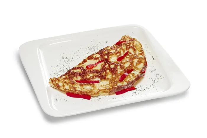 Framed Print : Print of Omelet with Ham and Bell Pepper Layout Framed Print : Print of Omelet with Ham and Bell Pepper Layout