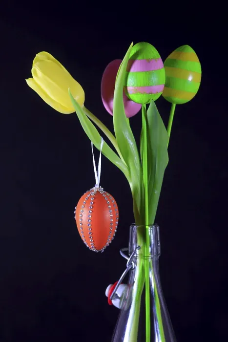 Framed Print : Still Life with Easter Eggs and Tulip Print, Dresden Framed Print : Still Life with Easter Eggs and Tulip Print, Dresden