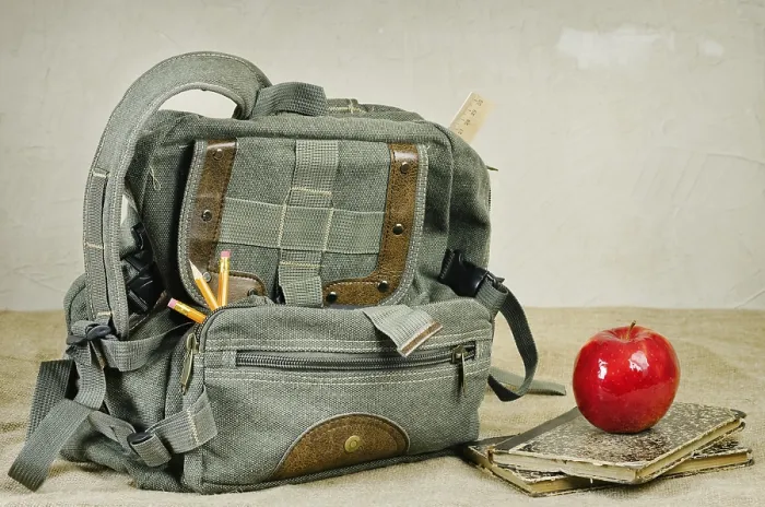 Framed Print : Still Life Print with Old Backpack and Fruit Framed Print : Still Life Print with Old Backpack and Fruit
