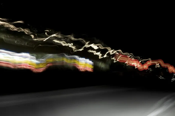 Framed Print : Light Trails on a Highway Print Framed Print : Light Trails on a Highway Print