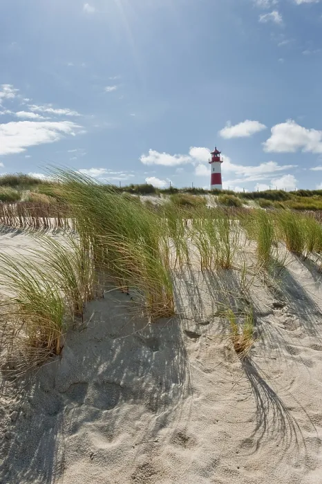 Framed Print : Ellenbogen Lighthouse Print, Sylt Island, North Sea