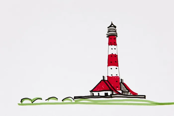 Framed Print : Lighthouse, Westerheversand Print by Gerhard Kraus Framed Print : Lighthouse, Westerheversand Print by Gerhard Kraus