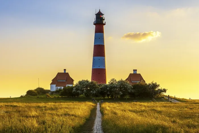 Framed Print : Westerhever Lighthouse Print, Northern Germany Framed Print : Westerhever Lighthouse Print, Northern Germany
