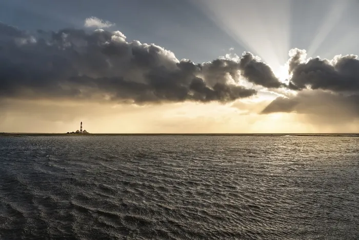 Framed Print : Westerhever Lighthouse Print, North Sea Coast, Germany Framed Print : Westerhever Lighthouse Print, North Sea Coast, Germany