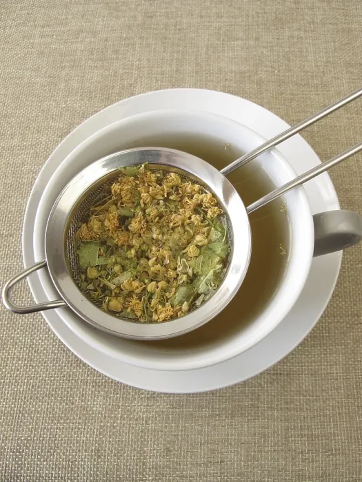 Framed Print : Lime Blossom Tea in a Strainer Print Framed Print : Lime Blossom Tea in a Strainer Print
