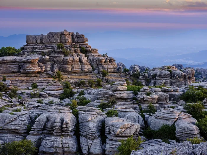Framed Print : Limestone Rock Formations at Dusk Print, Spain Framed Print : Limestone Rock Formations at Dusk Print, Spain