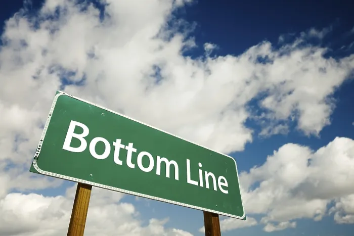 Framed Print : Dramatic Clouds Above Bottom Line Road Sign Print