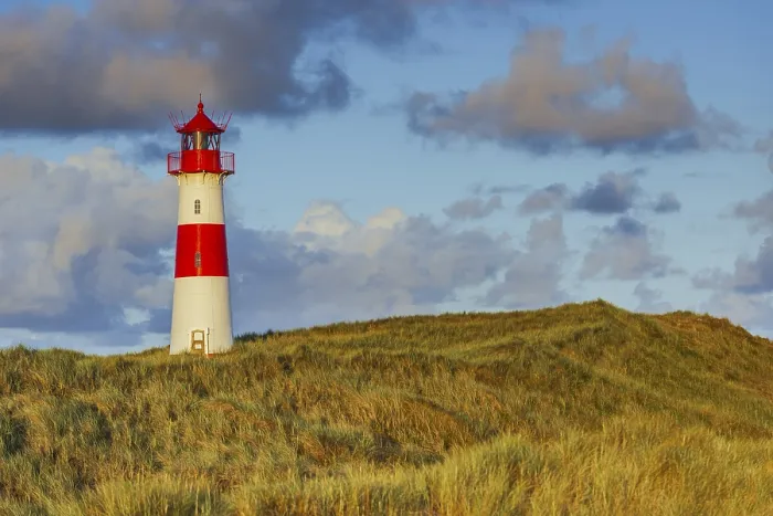 Framed Print : The Lister lighthouse at Ellenbogen, Sylt Island - Print Framed Print : The Lister lighthouse at Ellenbogen, Sylt Island - Print