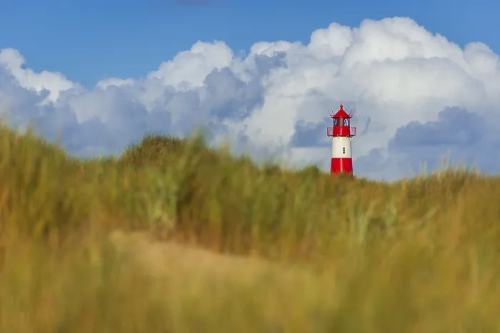 Framed Print : The Lister lighthouse at Ellenbogen, Sylt Island - Print Framed Print : The Lister lighthouse at Ellenbogen, Sylt Island - Print