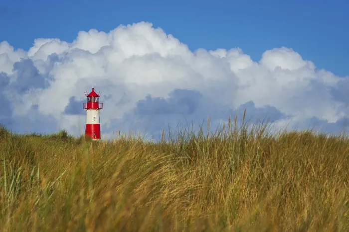 Framed Print : The Lister lighthouse at Ellenbogen, Sylt Island - Print Framed Print : The Lister lighthouse at Ellenbogen, Sylt Island - Print