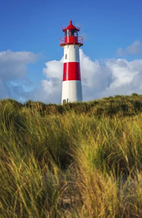 Framed Print : The Lister lighthouse at Ellenbogen, Sylt - Print Framed Print : The Lister lighthouse at Ellenbogen, Sylt - Print