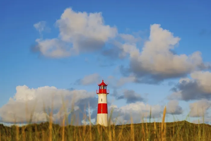 Framed Print : The Lister Lighthouse Print at Ellenbogen, Sylt Island