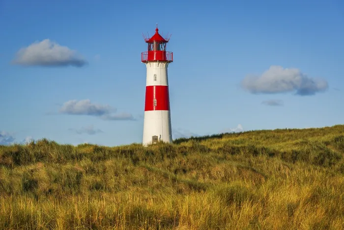 Framed Print : The Lister lighthouse at Ellenbogen Print, Sylt Island Framed Print : The Lister lighthouse at Ellenbogen Print, Sylt Island
