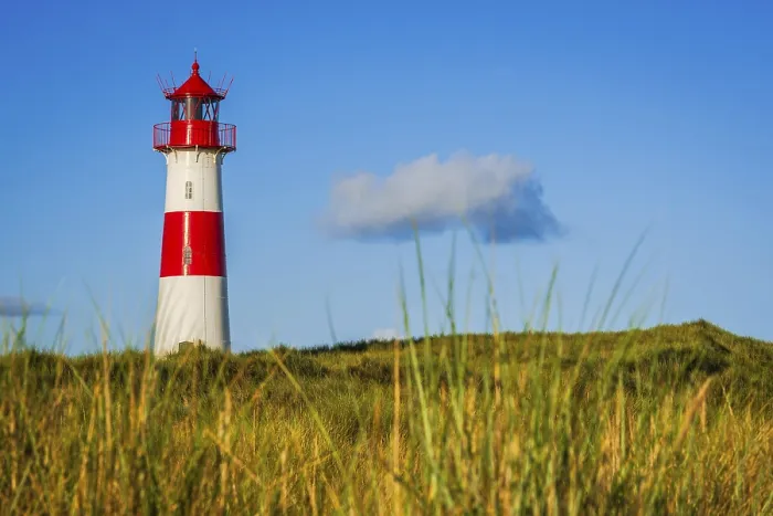 Framed Print : The Lister lighthouse at Ellenbogen Print, Sylt Island Framed Print : The Lister lighthouse at Ellenbogen Print, Sylt Island