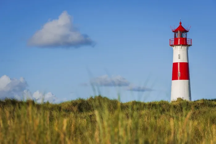 Framed Print : The Lister lighthouse at Ellenbogen Print, Sylt Island Framed Print : The Lister lighthouse at Ellenbogen Print, Sylt Island