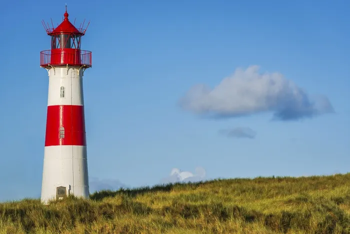 Framed Print : The Lister lighthouse at Ellenbogen Print, Sylt Island Framed Print : The Lister lighthouse at Ellenbogen Print, Sylt Island