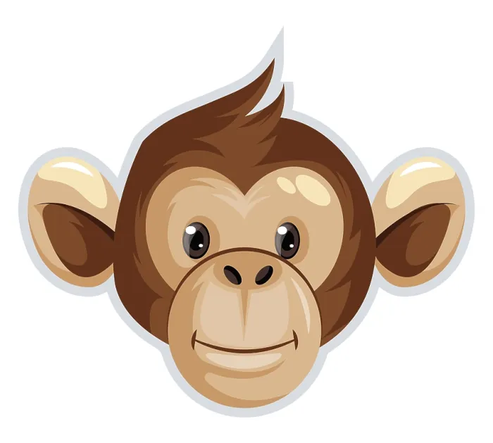 Framed Print : Little Monkey Print on White Background Framed Print : Little Monkey Print on White Background