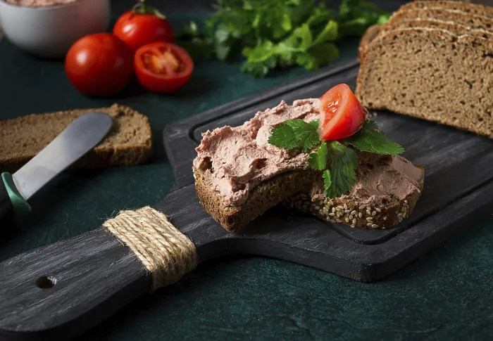 Framed Print : Liver Meat Pate Print on Rye Bread Framed Print : Liver Meat Pate Print on Rye Bread