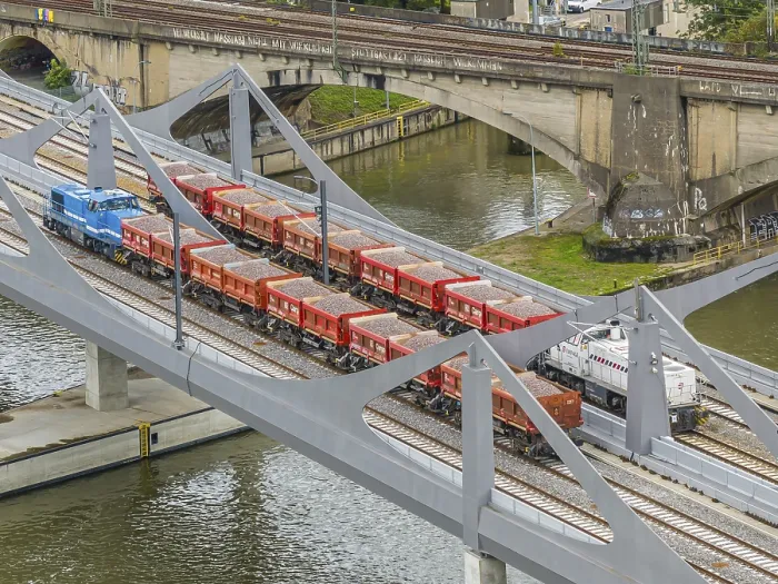 Framed Print : Load Test on the Neckar Bridge Print: Aerial View Framed Print : Load Test on the Neckar Bridge Print: Aerial View