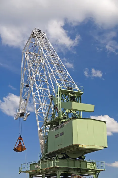 Framed Print : Loading Crane Print: Green and White, Blue Sky Framed Print : Loading Crane Print: Green and White, Blue Sky