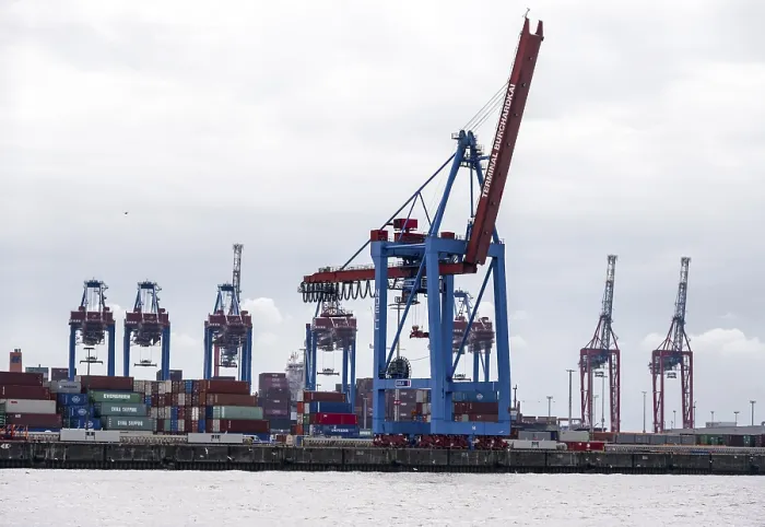 Framed Print : Loading Cranes and Containers Print, Hamburg Port Framed Print : Loading Cranes and Containers Print, Hamburg Port