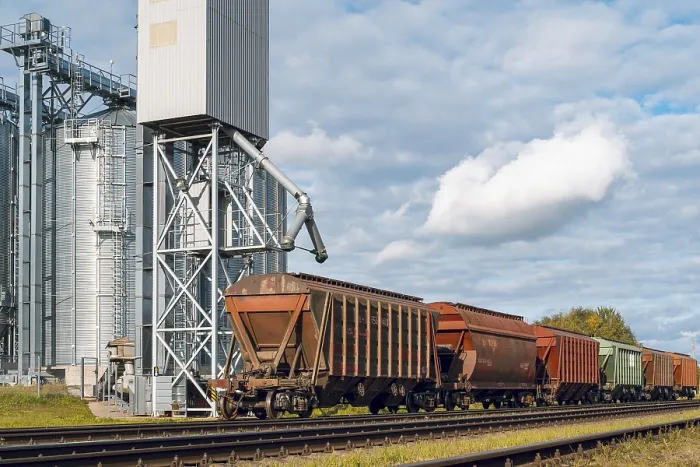 Framed Print : Loading Railway Carriages with Grain at Grain Elevator Print Framed Print : Loading Railway Carriages with Grain at Grain Elevator Print