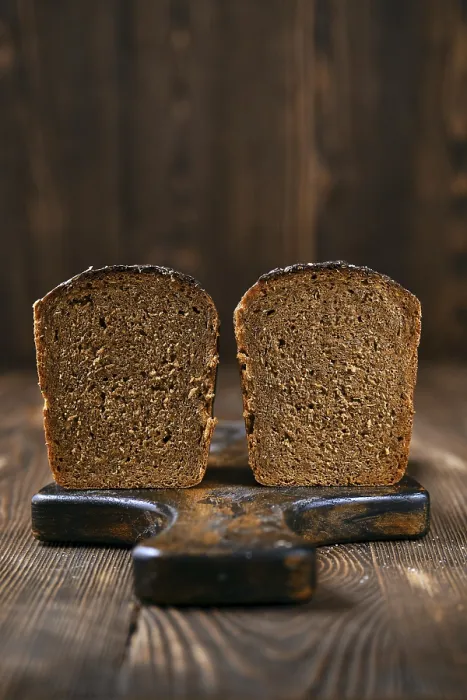 Framed Print : Artisan Rye Bread Print - Cut in Half Framed Print : Artisan Rye Bread Print - Cut in Half