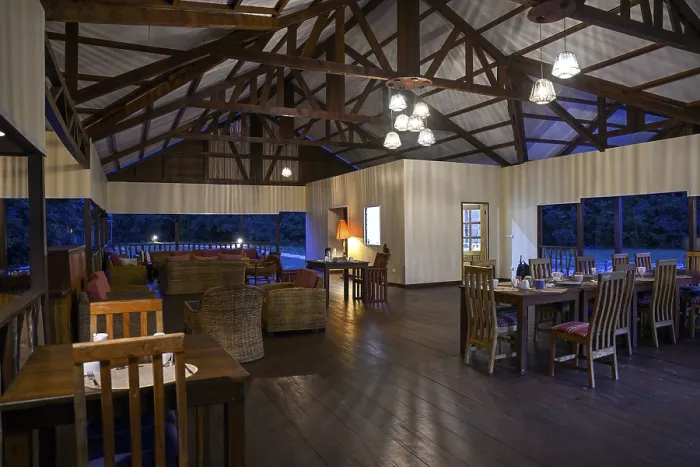 Framed Print : Loango Lodge Interior Print, Blue Hour Framed Print : Loango Lodge Interior Print, Blue Hour